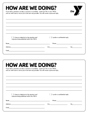 YMCA Feedback Form