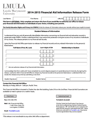 Financial Aid Information Release Form
