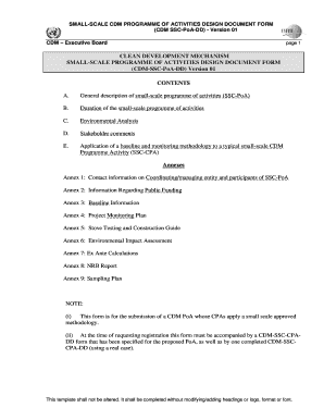 Small-Scale CDM Programme of Activities Design Document Form