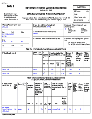 SEC Form 4 Statement of Changes in Beneficial Ownership