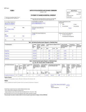 SEC Form 4 Statement of Changes in Beneficial Ownership