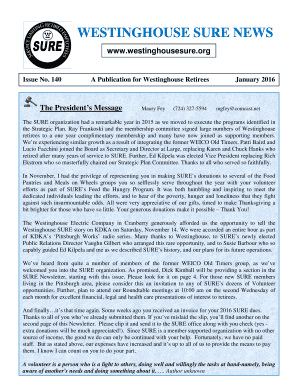 Westinghouse SURE Membership Dues Form