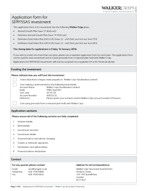 SIPP/SSAS Investment Application Form