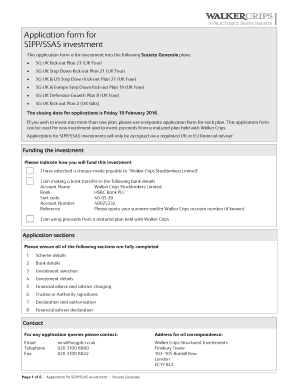 SIPP/SSAS Investment Application Form