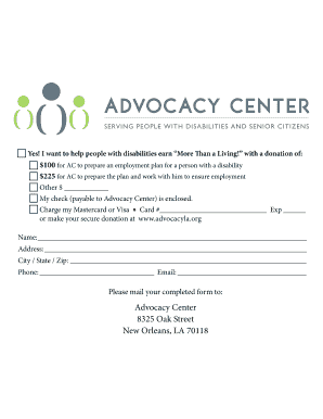 Donation Form for Disability Employment Support