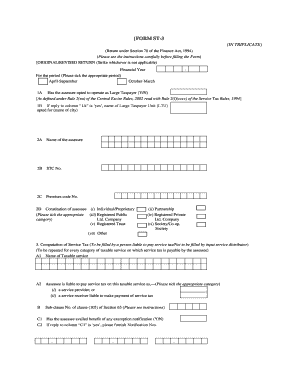 ST-3 Service Tax Return Form