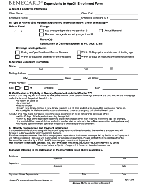 Dependents to Age 31 Enrollment Form