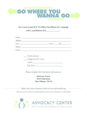 Advocacy Center Donation Form