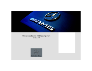 Mercedes-Benz SLK-Class AMG Maintenance Booklet