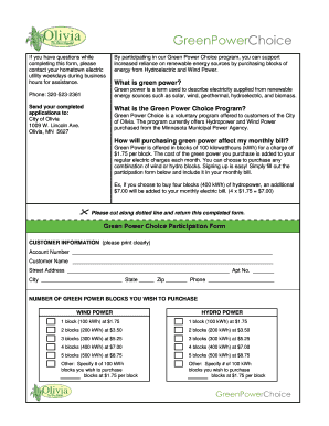 Green Power Choice Participation Form