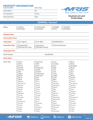 Real Estate Property Information Form