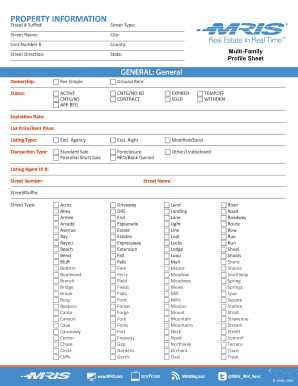 Property Profile Sheet