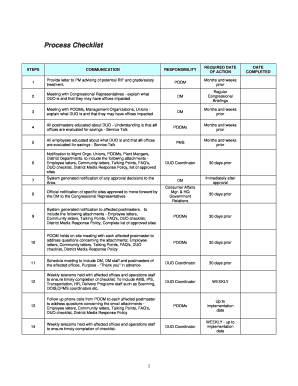 USPS DUO Relocation Checklist