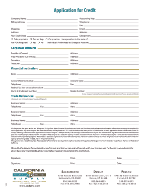 Credit Application Form