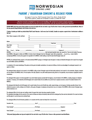 Parent Guardian Consent Release Form