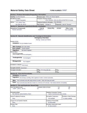 Material Safety Data Sheet