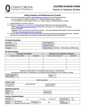 Course Change Form