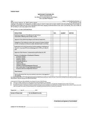 Aboitiz Equity Ventures Proxy Form