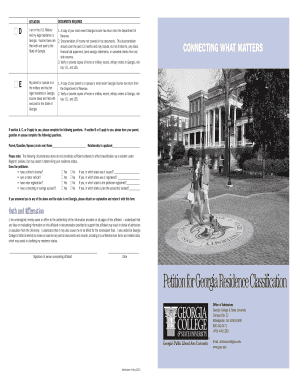 Georgia Residence Classification Petition