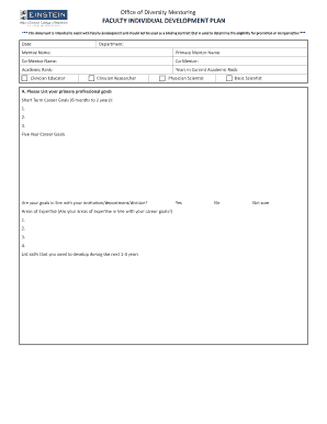 Faculty Individual Development Plan