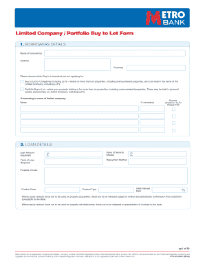 Limited Company Buy to Let Application Form