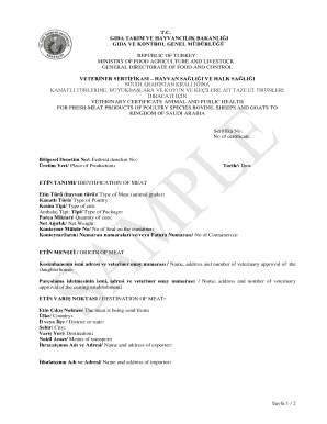Veterinary Certificate for Meat Export to Saudi Arabia