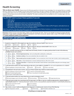 Health Screening Form