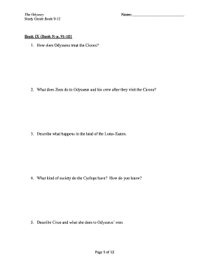 The Odyssey Study Guide