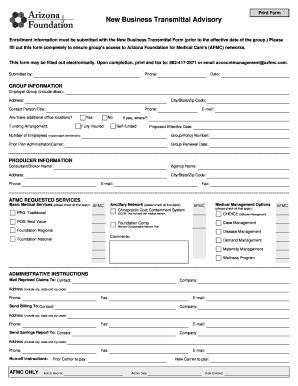 New Business Transmittal Form
