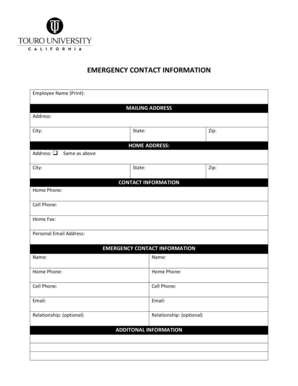 Emergency Contact Information Form
