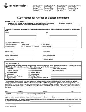 Authorization for Release of Medical Information