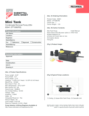 Condensate Removal Pump Data Sheet
