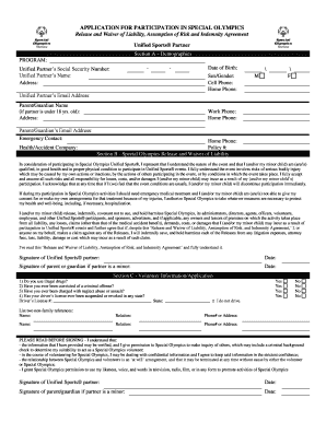 Special Olympics Participation Application