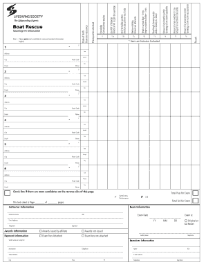 Boat Rescue Certification Exam Form
