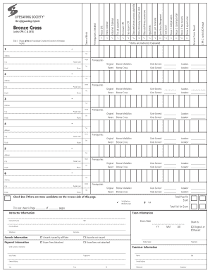 Bronze Cross Certification Form
