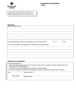 Used Equipment Certification Form