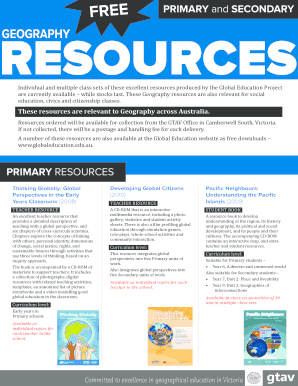 Geography Resources Order Form