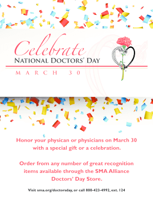 National Doctors' Day Celebration Order Form