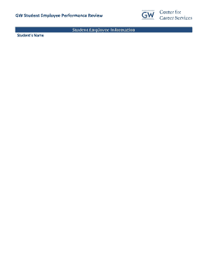 GW Student Employee Performance Review
