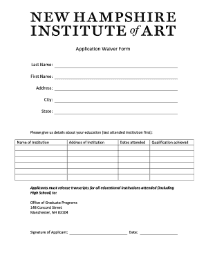 Application Waiver Form