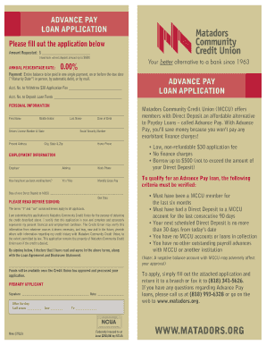 Advance Pay Loan Application