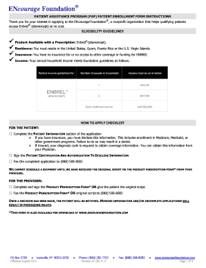 ENcourage Foundation Patient Enrollment Form
