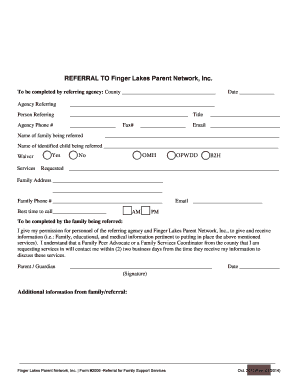 Referral for Family Support Services