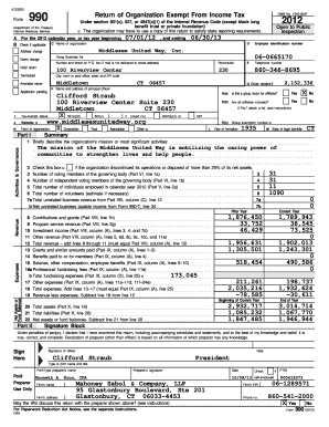 Form 990 2012 Tax Return