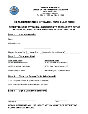 Health Insurance Mitigation Fund Claim Form