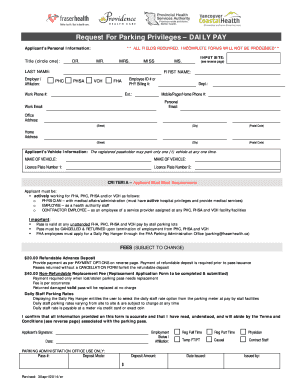 Request for Parking Privileges – Daily Pay