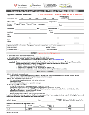 Parking Privileges Application Form