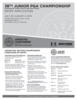 Junior PGA Championship Entry Application