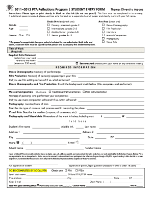 2011–2012 PTA Reflections Program Guidelines