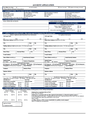 Account Application Form